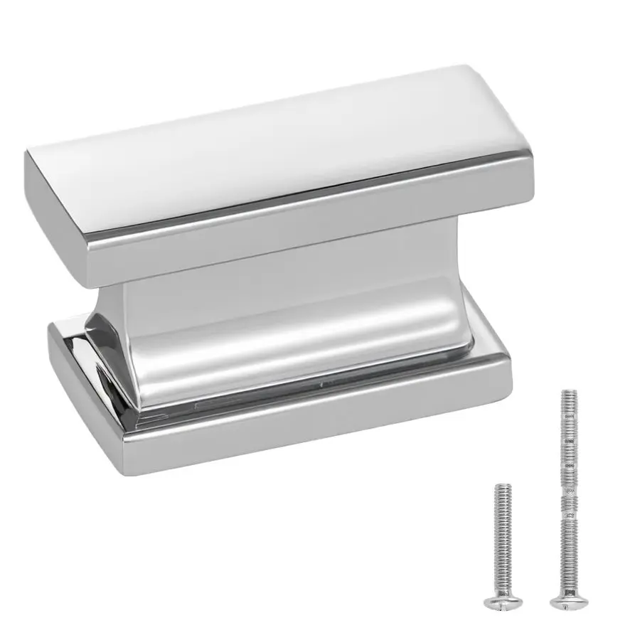 【Summerfinds】 VEVOR Cabinet Knobs, 10 Pack, 1.42 Inch Zinc Alloy Drawer Pulls Door Handles, Rectangular Kitchen Dresser Solid Knobs, Cupboard Hardware with Screws for Bathroom Closet Cabinets Drawers, Chrome Colordealsforyoudays