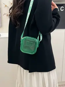 2026 New Mini Crossbody Bag, Japanese Style Simple Shoulder Bag, Candy Color Vertical Clutch, Waterproof Portable Bag, Retro Design Transparent Jelly Casual Bag