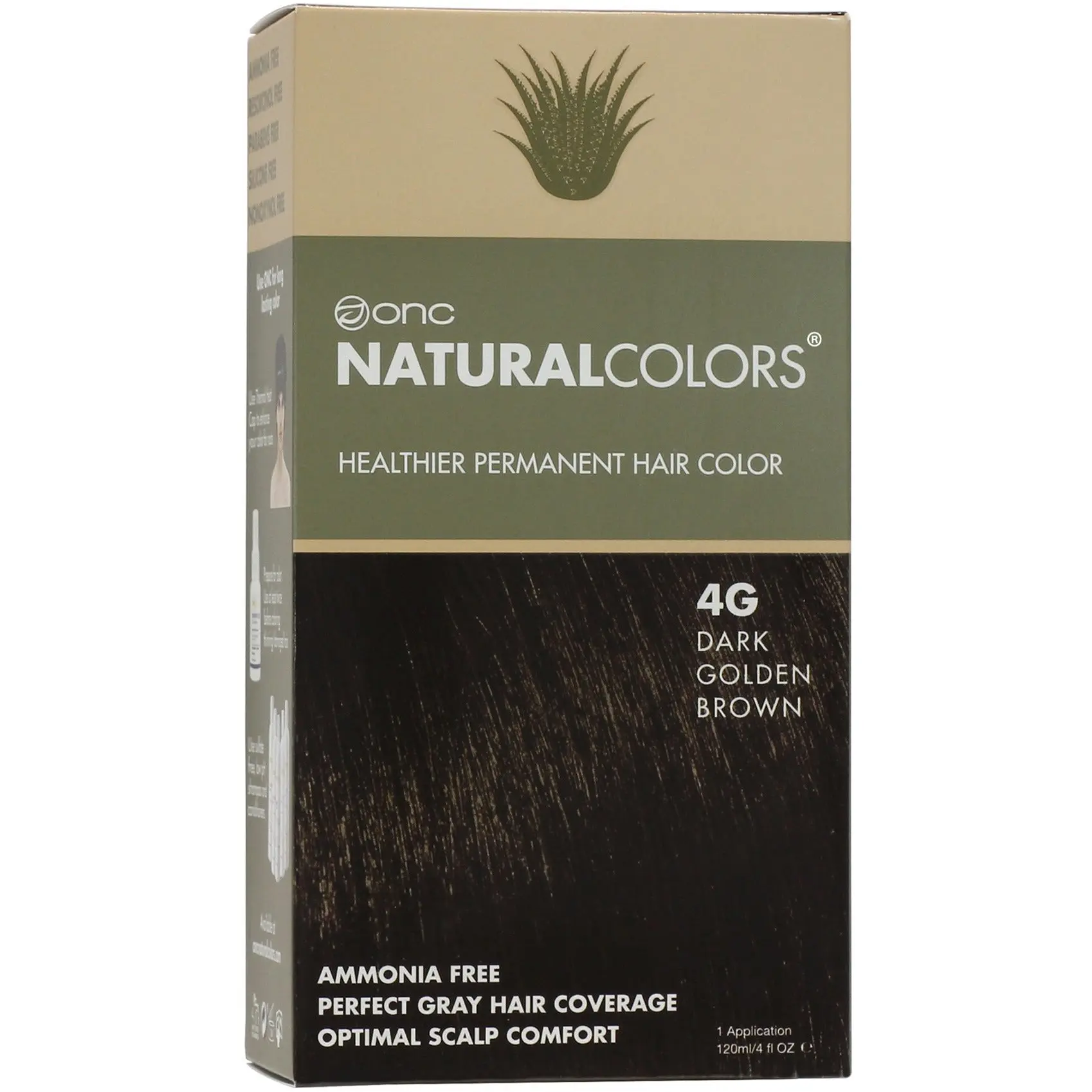 4G Dark Golden Brown Heat Activated Hair Dye With Organic Ingredients 120 mL / 4 fl. oz.