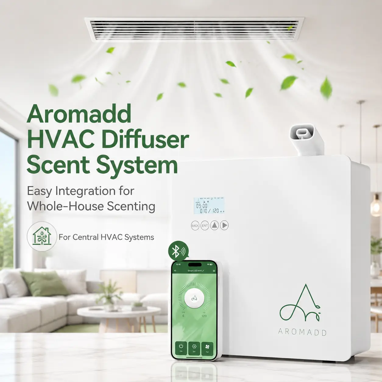 Aromadd diffuser U5 Smart Waterless Cooling Fragrance Diffuser - 600ml Capacity, 3500 sq ft Coverage, Hotel Collection for Home & Office