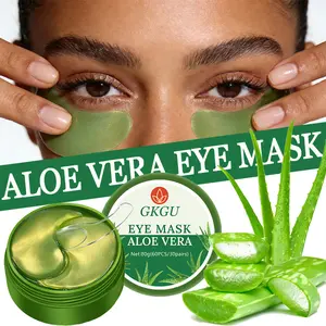 60pcs GKGU Aloe Vera & Hyaluronic Acid Eye Mask | Powerful Moisturizing, Firming & Radiance, Low-Sensitive Formula for All Light Beige Types, Natural Ingredients, Plant-Based Squalane, Under Eye Cooling, Moisture, Hydrating