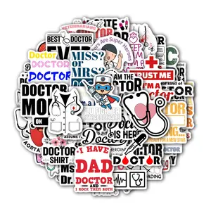 50Pcs Doctor Nurse Stickers Pack, Waterproof Medical Professional & Doctor Quote Vinyl Decals for Laptop, Water Bottle, Journal & Scrapbook, Medical Student Gift