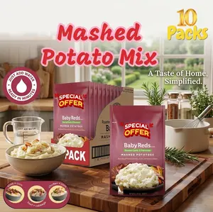 Instant Mashed Potatoes Mix, Roasted Garlic and Parmesan Style, Easy Prep Side Dish, Real Potato Flakes, 4.1 oz, 10 Pack