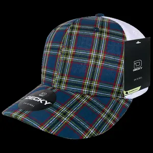 212 MAIN Snapback Trucker Hat, Rapid Dominance 6017-221 6-Panel Mid-Profile Structured Plaid Design, 221-White Color, 1 Size Fits Most, Snapback Trucker Hats, Casual