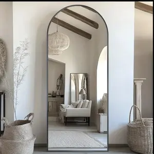 Arched Floor Standing Mirror 58x19 in Full Length, Full Body, Hanging Mounted Mirror for Bedroom & Freestanding Floor Mirror for Living Room
