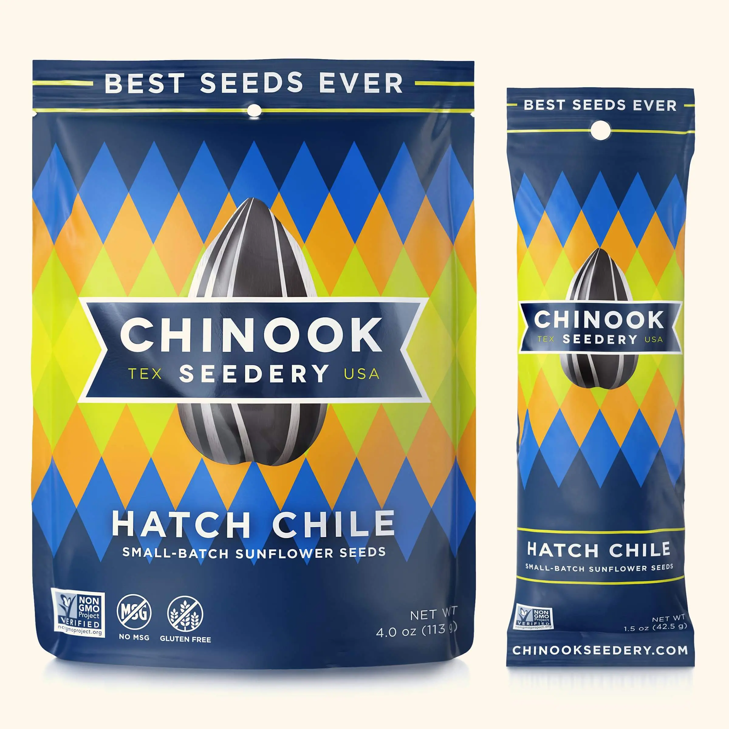 Hatch Chinook Hatch Chile Sunflower Seeds, 12-Pack (4oz Bags) - Healthy Food, Vegetarian, Keto, High-Protein, Gluten-Free, GMO-Free, Low-Sodium Cupboard Snacks
