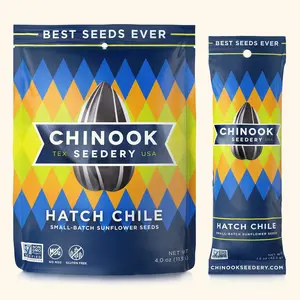 CHINOOK Hatch Chile Sunflower Seeds 12-pack (4oz bags) – Keto Snacks, Gluten-Free, Non-GMO, Low Sodium, High Protein, Great Snack