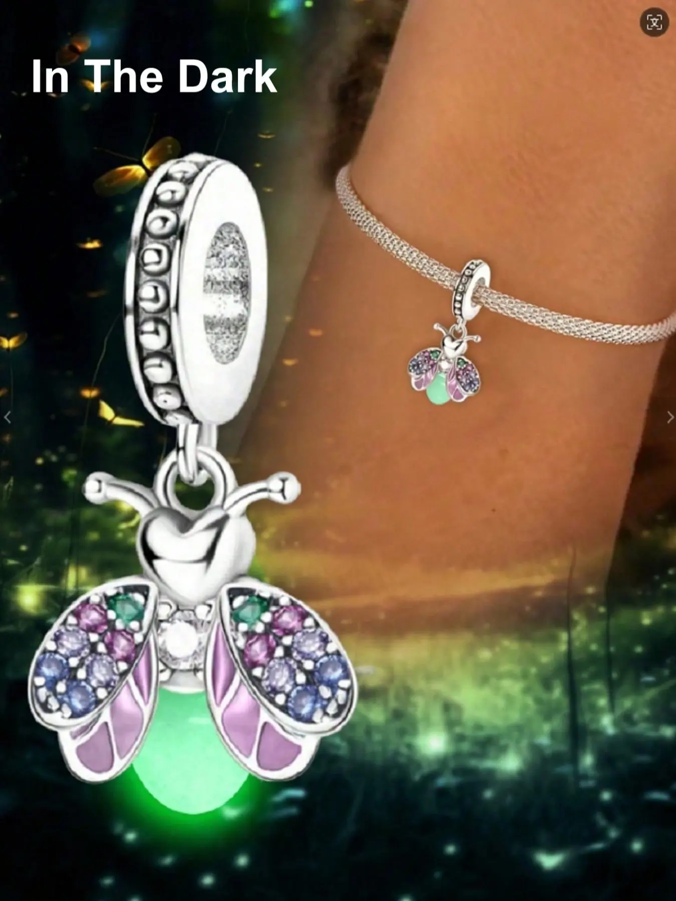 Luminous Bee & Firefly Insect Design Charms, Cute Insect Pendant Beads Charms for Women, DIY Jewelry Making Kit for Bracelet Necklace, DIY Jewelry Decoration, Bee Pendants