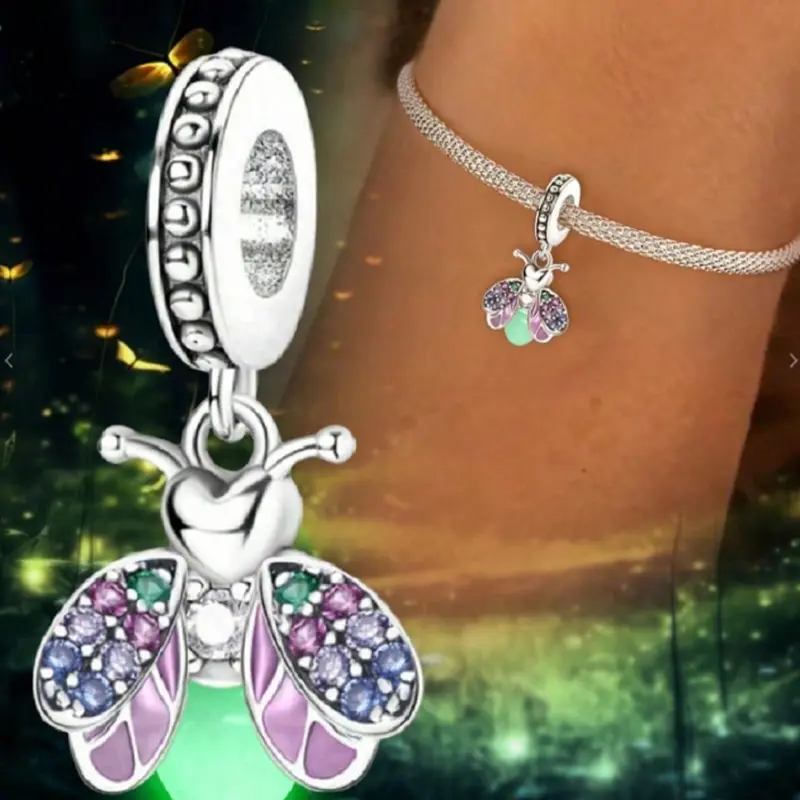Luminous Bee & Firefly Insect Design Charms, Cute Insect Pendant Beads Charms for Women, DIY Jewelry Making Kit for Bracelet Necklace, DIY Jewelry Decoration, Bee Pendants, Diy With Charms