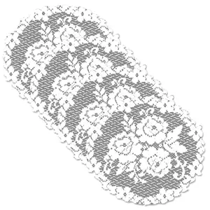 Heritage Lace  Victorian Rose 11 in. Round Doily - White - Set of 4