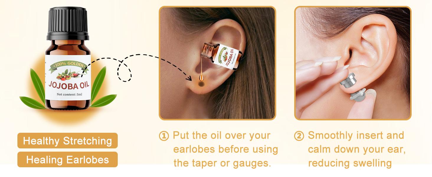 12-26Pcs Ear Stretching Kit 1-7mm/7.5-12mm Plugs for Ears Gauges with O-Rings Stainless Steel Gauge Stretching Kit with Aftercare Jojoba Oil Ear Expander Body Piercing Jewelry for Women Men