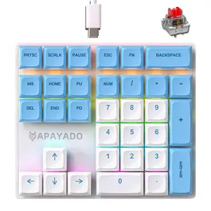 APAYADO 33 Key Mechanical Number Keyboard, USB Wired Keyboard, Mini Keyboard for Home Office, Financial Accounting Special External Small Keyboard