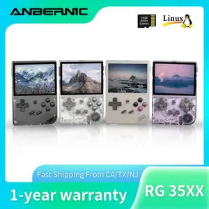 ANBERNIC NEW RG35XX Retro Video Handheld Game Console Linux System 3.5 in IPS Screen Built in 2600mAh Battery 64G Built-in 4000+ Classic Games, HDMI and TV Output,Protection Gaming,retrogameconsole