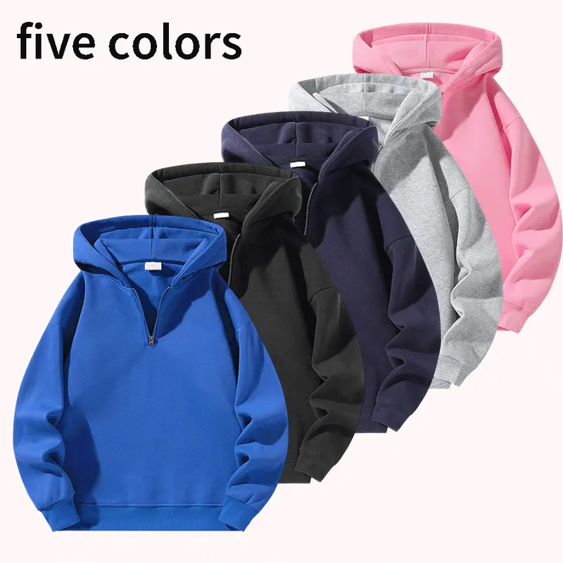 Men's Minimalist Stylish Simple Menswear Top - Unisex Polyester Casual Sweatshirt, Basic Regular Fit, Half-Zip Design, Drop-Shoulder Sleeves, Ribbed Hem, Solid Color, Suitable for Everyday Wear, Tops,sohochic