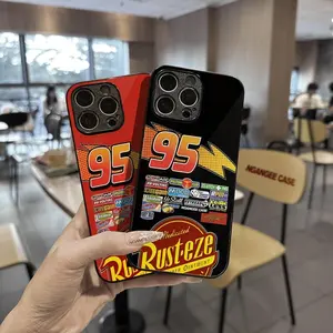 Lightning SPECIAL EDITION CARS Tempered Glass Back Panel iPhone Case, for iPhone 18 17 11 12 13 14 15 16 ,Gifts, Halloween Gifts Cover Protection Protective