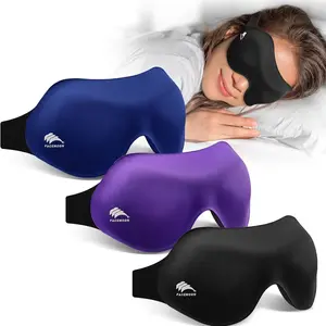 3 Pack Sleep Masks for Women & Men: True Blackout Eye Mask for Sleeping, 3D Contoured Zero Eye Pressure, Lash-Friendly (Blink Freely), Side Sleeper Comfort, Adjustable Strap Blindfold, Night Eye Cover