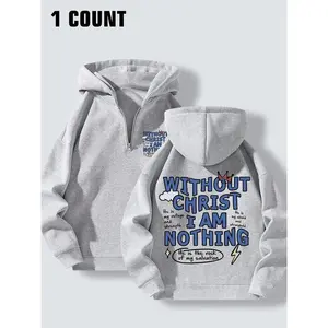 Men's Half-Zip Hoodie, Casual Loose Fit Design, Comfortable Fabric for Daily Wear, Ideal Choice for Autumn & Winter Seasons