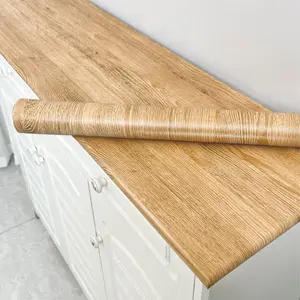 PVC Oil-Proof Wood Grain Sticker, Self-Adhesive Waterproof Wallpaper Film for Kitchen Countertops, Cabinets & Interior Walls, Easy DIY Home Decor Solution, Peel and Stick Wallpaper Designs, DIY Wallpapers