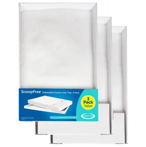 PetSafe ScoopFree Disposable Crystal Cat Litter Tray Refill Tray for Self Cleaning Litter Boxes, Leak Resistant Cat Litter Replacement with Low Tracking Crystal Formula and Long Lasting Odor Control, 3 Count