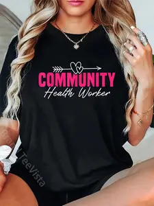 100% Cotton Community Health Worker Heart T-Shirt