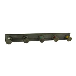 Distressed Wood Rustic Spools Wall Hook Rack