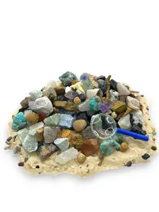 Small Gem Mining Bucket - Quart Bucket - 4-5 lbs Total - Over 18 Different Types of Natural Crystals