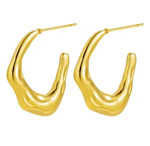 Off Grid Earrings 18K Gold Plated Round Hoop Jewelry earring