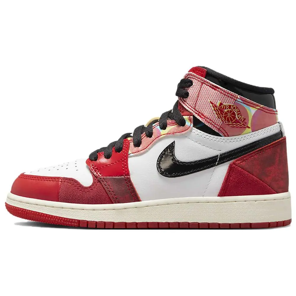 Jordan 1 Retro High OG Spider-Men's Across The Spider-Verse Versatile Comfort Basketball Shoes Kids'' University Red DV1753-601