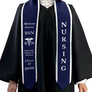 RN Graduation Stole, Custom BSN MSN Nursing Sash, Class of 2026 Printed Sash, Nurse Graduation Gift