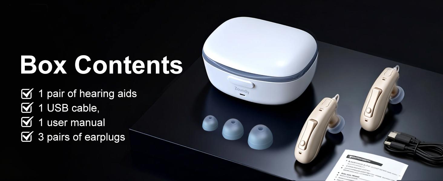 FDA OTC Rechargeable Bluetooth Behind-the-Ear Hearing Aids - Digital Noise-Canceling Hearing Amplifier, Wireless Device with Fast Charging Case for Hard-of-Hearing Elders, Behind Ear Aid
