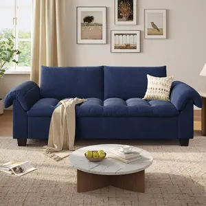 Copiae 96 Inch Sofa with Extra Deep Seats Oversize, 2 Seater Sofa for Living Room, Comfy Tuxedo Arms with Comfy Backrests,Modern Couch and Easy Installation,Corduroy Fabric