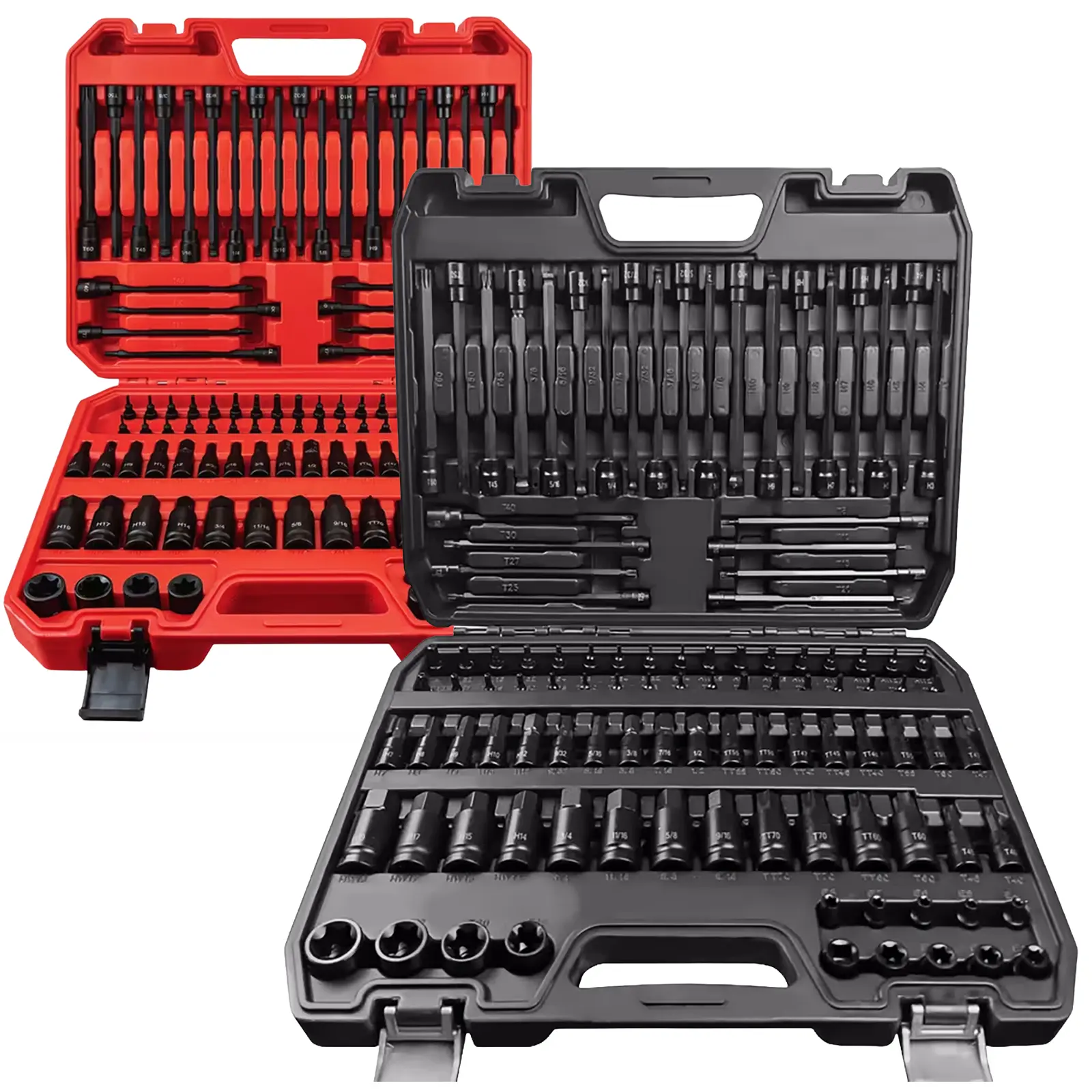 Allen and Torx Screwdriver Bit Socket Set, 1/4-inch, 3/8-inch, and 1/2-inch Drive Sizes, Includes Extra-Long Torx, Tamper-Resistant Torx, Allen, and Ball-End Allen Bits; SAE/Metric Socket Set; S2 Alloy Steel Bits, spark plug socket cr-v