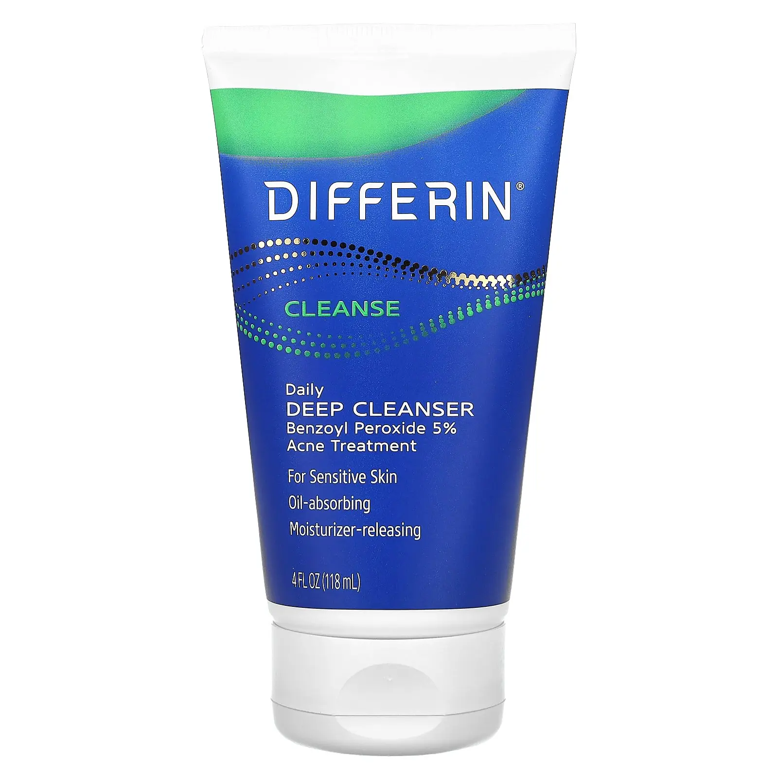 Differin Daily Deep Cleanser, Sensitive Skin, 4 fl oz (118 ml) | HSA/FSA Eligible