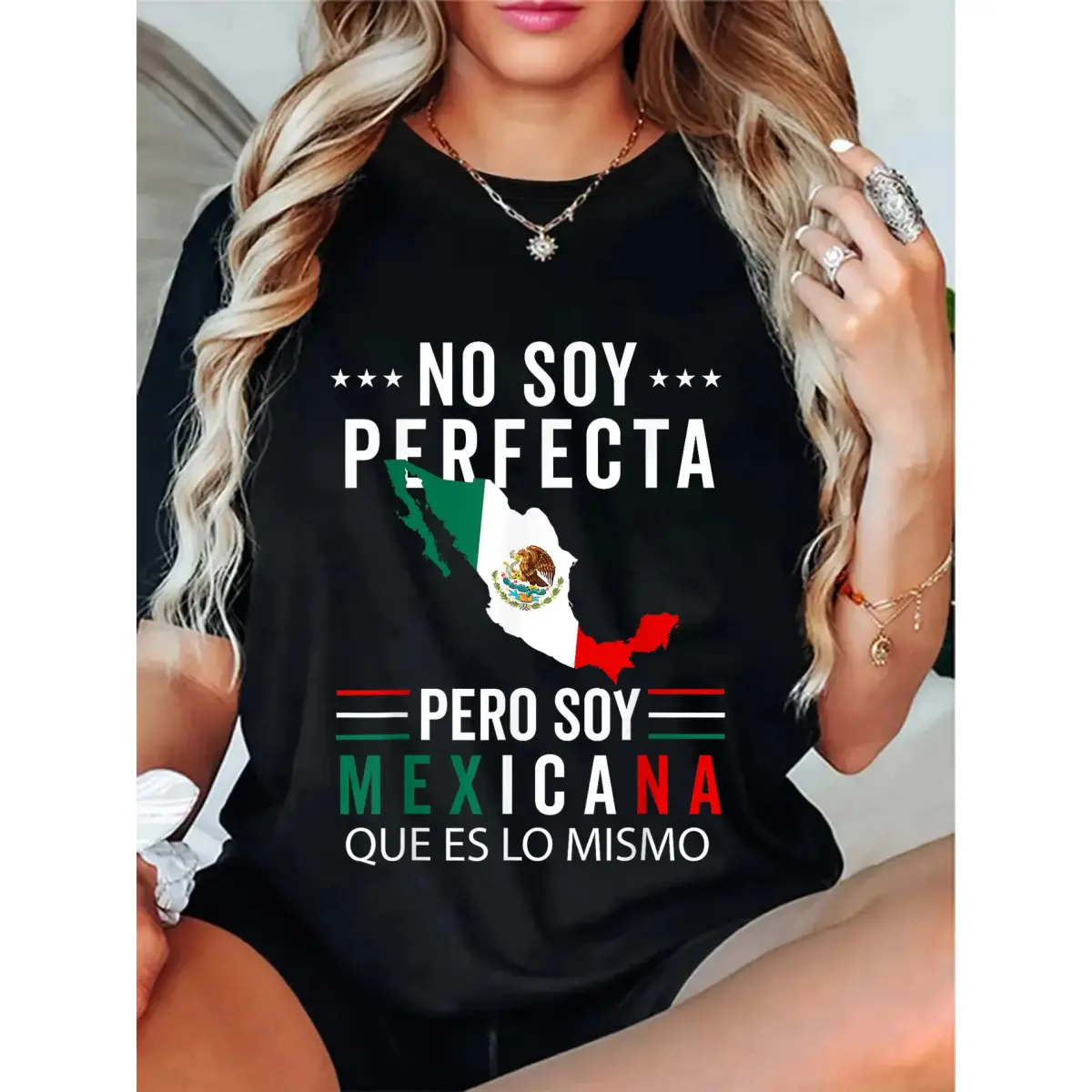 Men's Mexico Motif Short-Sleeve Tshirt - Casual Loose Round Neck Streetwear, Soft Polyester-Cotton Sporty Chic Everyday Basics for Sports & Travel