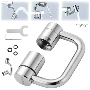 CityDry-Rotatable Faucet Aerator Extension - for Effortless, All-Angle Control, Rotating Swivel Faucet Aerator Extender, Kitchen Bathroom Sink Faucets Sprayer Attachment with 2 Mode Splash(1PC)