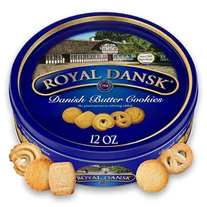 Royal Dansk Danish Butter Cookie Selection 12 oz Tin Authentic Assortment with Real Butter No Preservatives No Artificial Colors Perfect for Gifting