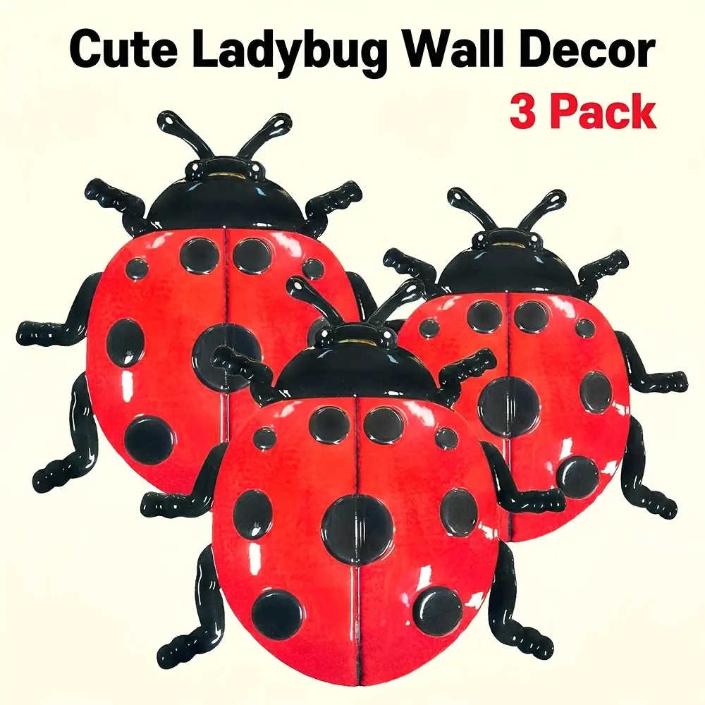 Metal Ladybug Wall Decor, Iron Art Insect Wall Hanging, Cute Iron Ladybug Ornament, Home & Kindergarten Wall Decor, Metal Wall Art, Hangable, Artistic Home Decor