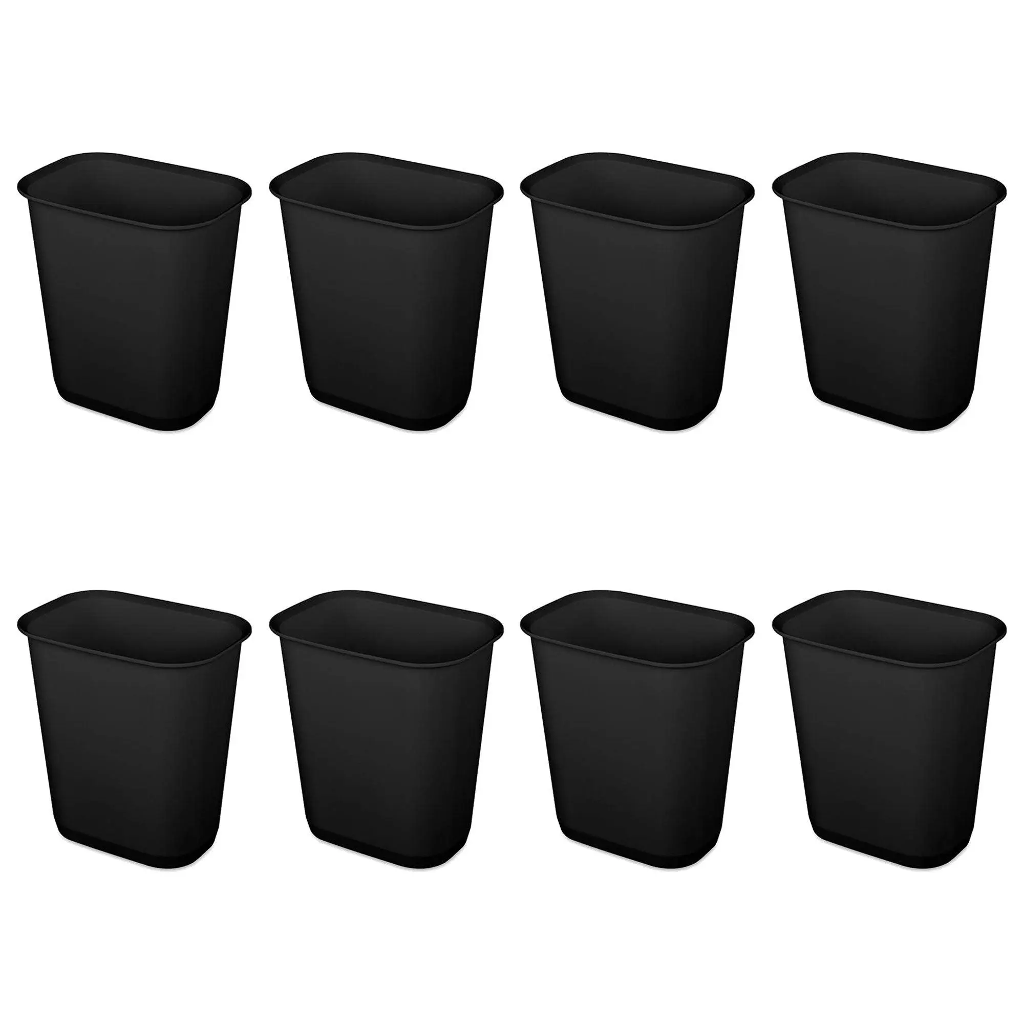 Sterilite 3 Gallon Rectangular Wastebasket Small Home Trash Bin, 8 Pack, Black Sterilite 3 Gallon Rectangular Wastebasket Small Home Trash Bin, 8 Pack, Black