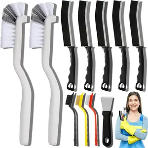 Ultimate Multi-Purpose Cleaning Kit - 11-Piece Crevice Cleaning Brush Set with Ergonomic Handles for Kitchen, Bathroom, Grout, Sink, Cup, Teapot, Bottle, Blender & More