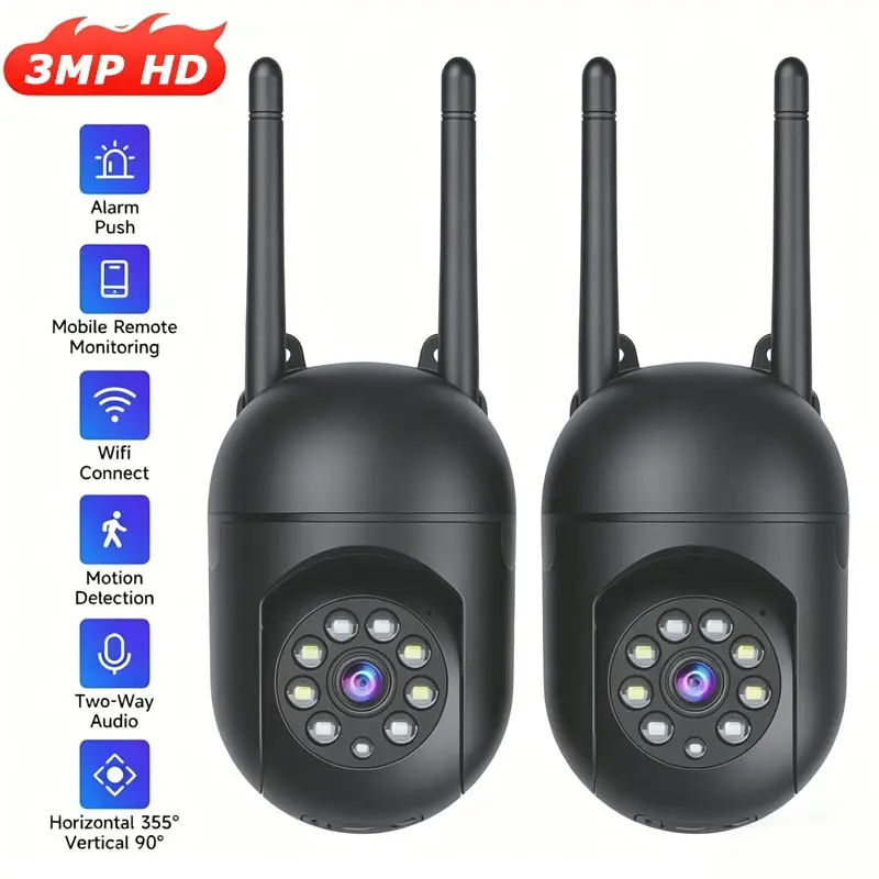 Home Security Camera, Security Cameras Wireless, Wireless WiFi Camera, Smart Ai Camera, 3mp HD, Night Vision Surveillance, Indoor Outdoor Use, Ai Motion Detection, Two-Way Audio, Full HD Video Monitoring