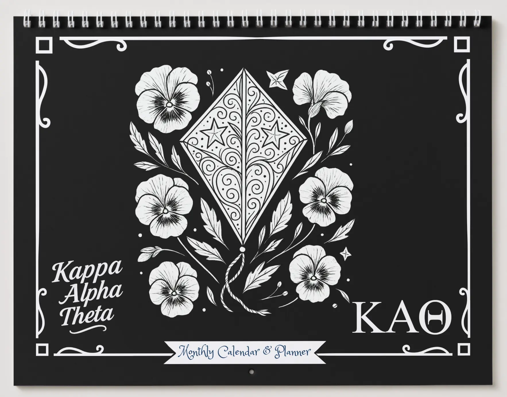 Kappa Alpha Theta Monthly Planner - Kite Edition:  Colorable & Customizable