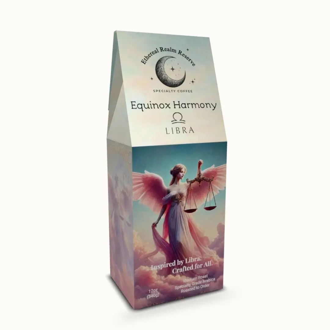 Libra Equinox Harmony Zodiac Angel Specialty Grade Coffee Medium Roast with Dark Chocolate Toffee & Citrus Notes - Certified Mycotoxin Tested – Heavy Metal, Mold & Yeast Free