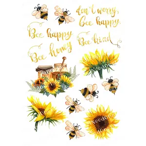 Bee & Sunflower Waterslide Decals – Nature-Inspired Designs for Tumblers