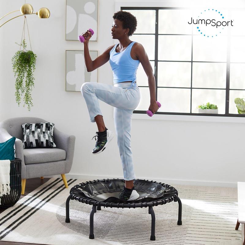 JumpSport 220 Fitness Rebounder Mini Trampoline for Home Cardio Fitness, Black