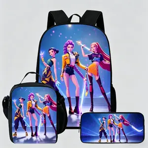 K-Pop Witch Hunt Team Backpack 3-Piece Set for Girls 16-inch School Backpack Insulated Lunch Bag Pencil Case Cute Trendy Design Perfect Back-to-School Gift for 2026