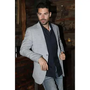 PLATINI MENS MODERN FIT GREY BLAZER -BLZ10536