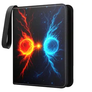 900-Pockets Double-Sided Trading Card Binder with Sleeve, Premium 9-Pocket PU Leather Collector's Album for MTG, TCG, Sports Cards, Game Cards, Zippered, Waterproof Cover, Portable Carry Strap, 50 Removable Sleeves