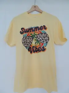 Summer Vibes Leopard - Short Sleeve Tee in Butter