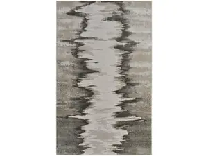 212 MAIN 8x10 ft. Casual Abstract Print Polyester Blend Neutral Tones Power Loom Rectangle Area Rug, Gray-Ivory-Taupe, for Indoor Use, Ideal for Living Rooms