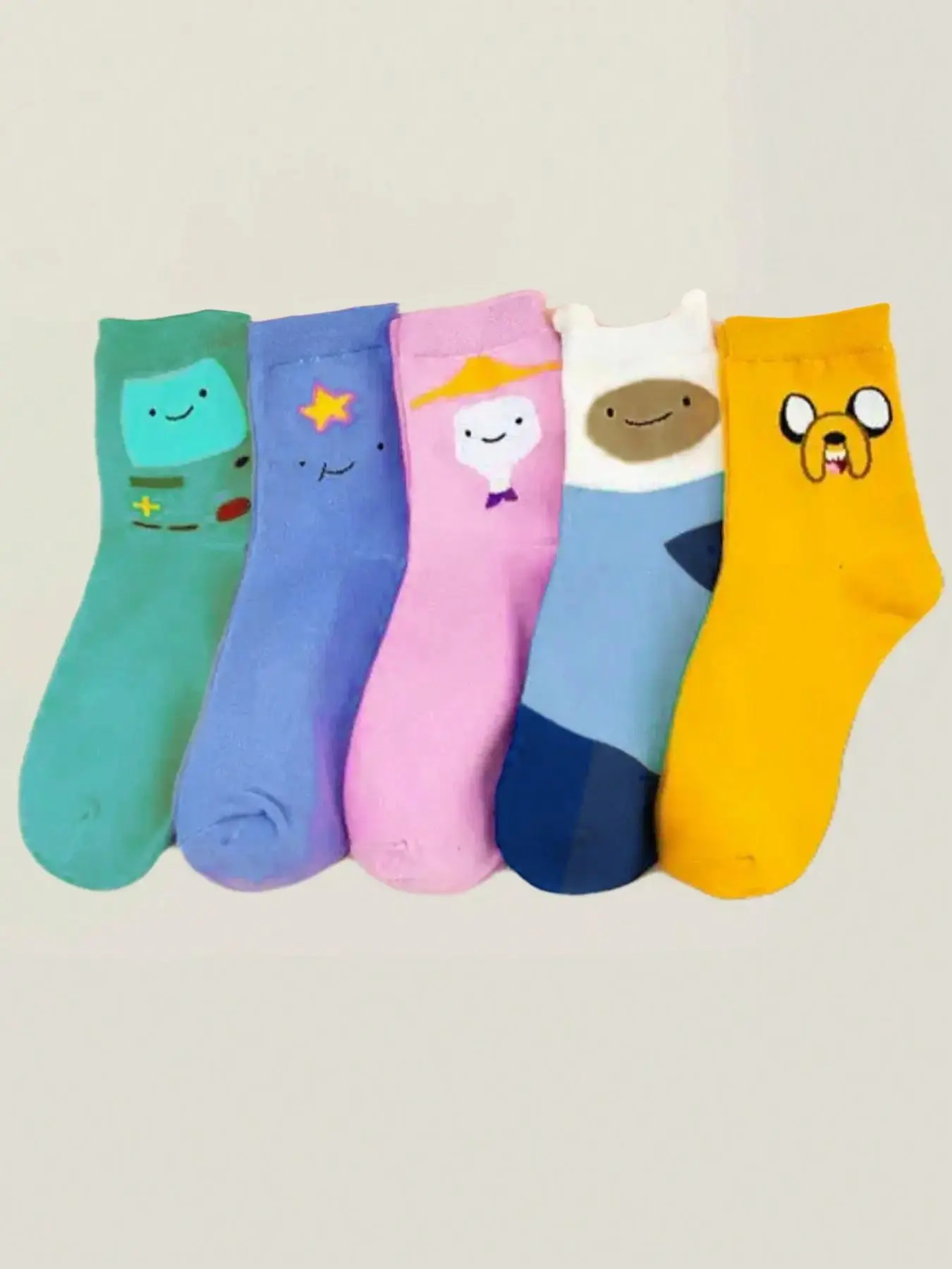 Women's Cartoon Animal Adventure Time Print Mid-calf Socks, 10 Pairs Cute Comfortable Breathable Polyester Socks Casual Stylish Socks for Daily Wear, Women's Socks for All Seasons
